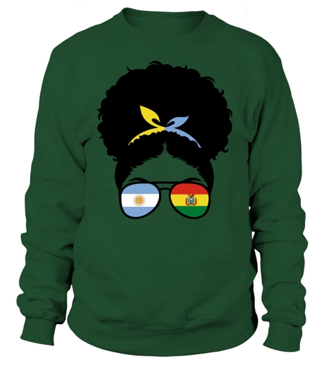 Argentina and Bolivia Mix Afro Bun Half Bolivian Argentinian Sweatshirt Unisex