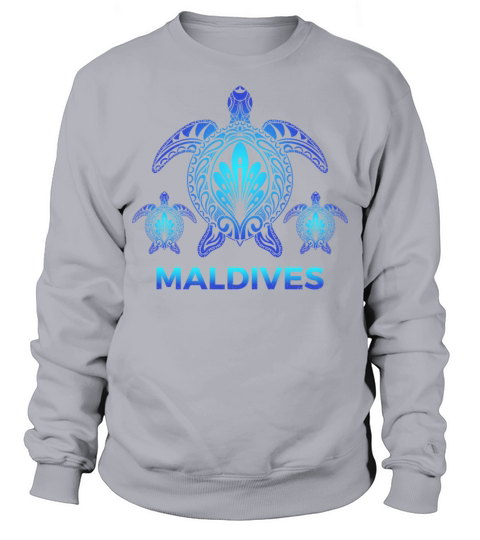 Vintage Maldives Ocean Blue Sea Turtle Souvenirs Sweatshirt Unisex
