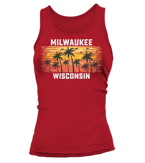 Milwaukee Wisconsin Summer Retro VIntage Vacation Tank top Woman