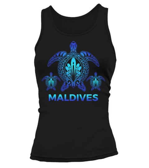 Vintage Maldives Ocean Blue Sea Turtle Souvenirs Tank top Woman