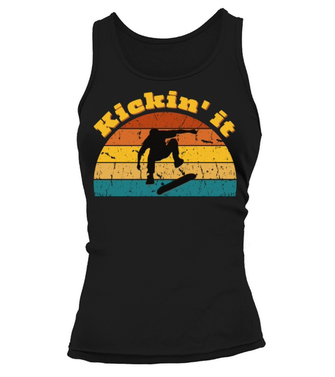 Vintage Skateboard Skateboarding retro sunset Tank top Woman