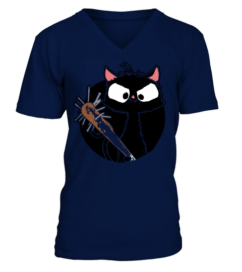 Halloween Retro Cat Vintage Cat V-Neck T-shirt