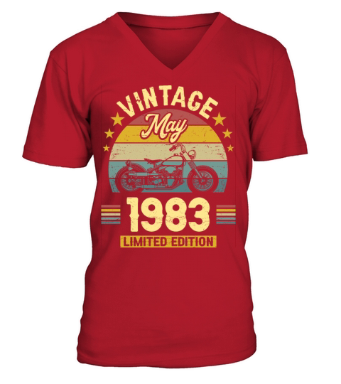 May 1983 40 Years Old Vintage 40th Birthday V-Neck T-shirt