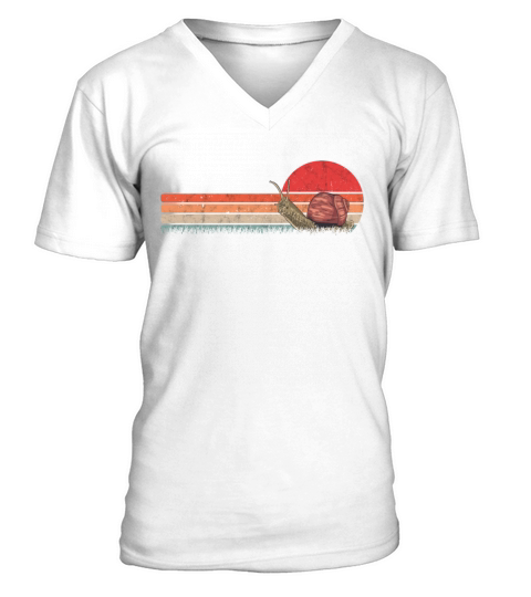 Snail Retro Edible Vintage V-Neck T-shirt