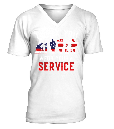 Veterans Day Thank You For Your Service V-Neck T-shirt