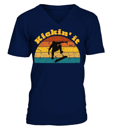 Vintage Skateboard Skateboarding retro sunset V-Neck T-shirt