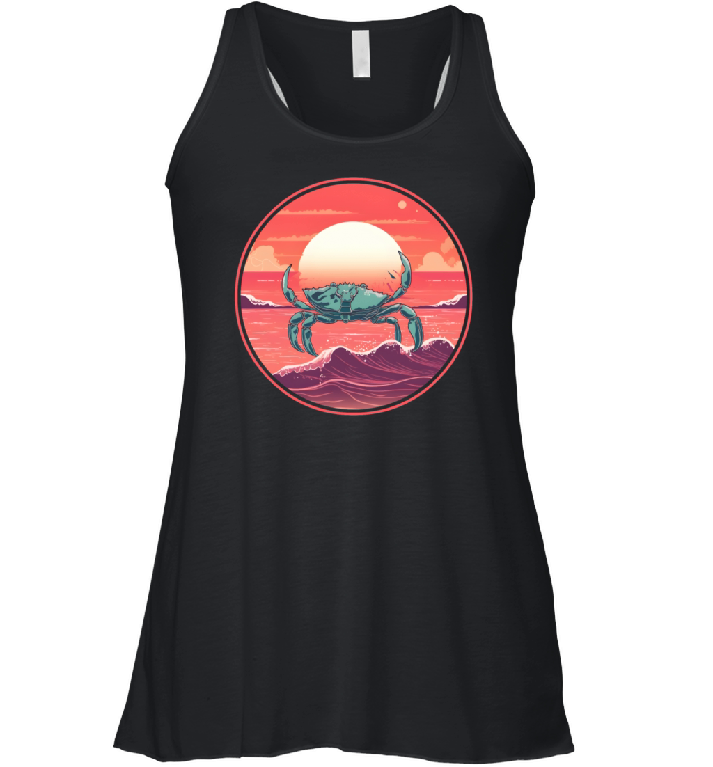 80s 90s Style Crab Vintage Women's Flowy Tank Top