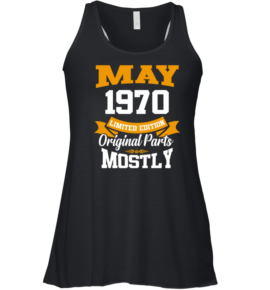 May 1970 Vintage Birthday Present Women's Flowy Tank Top