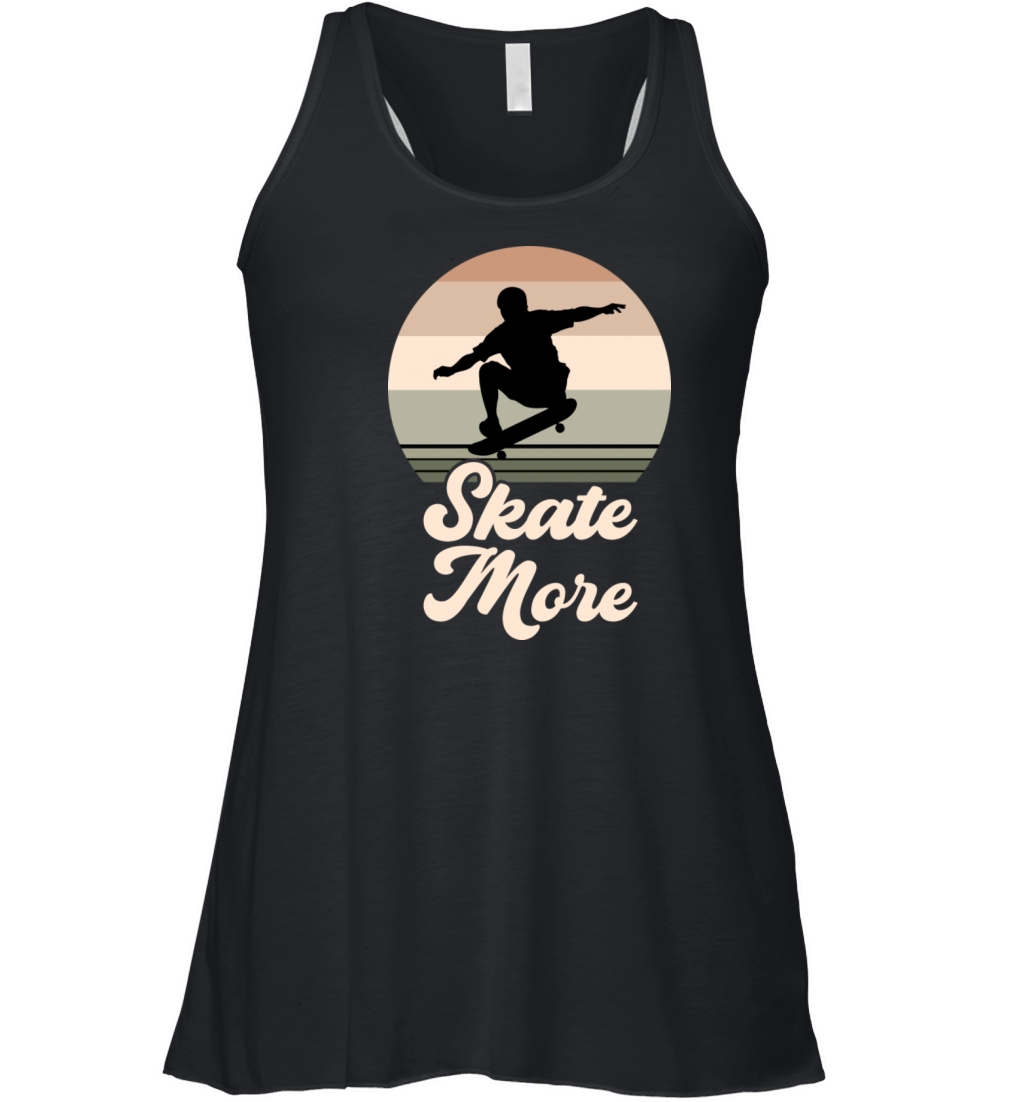 Skate More Vintage Retro Sunset Women's Flowy Tank Top
