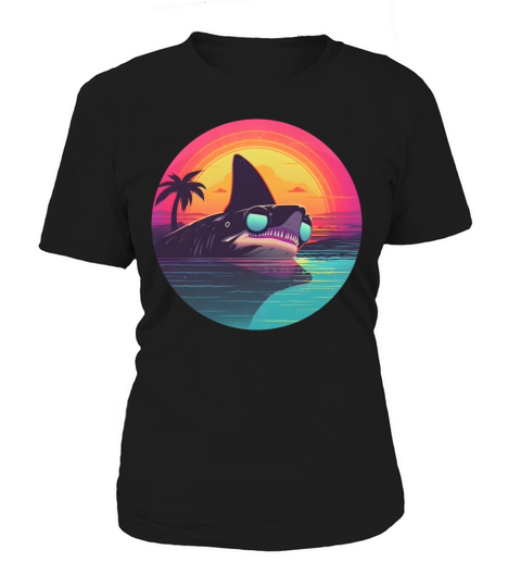 80s 90s Style Shark Vintage Women's T-Shirt