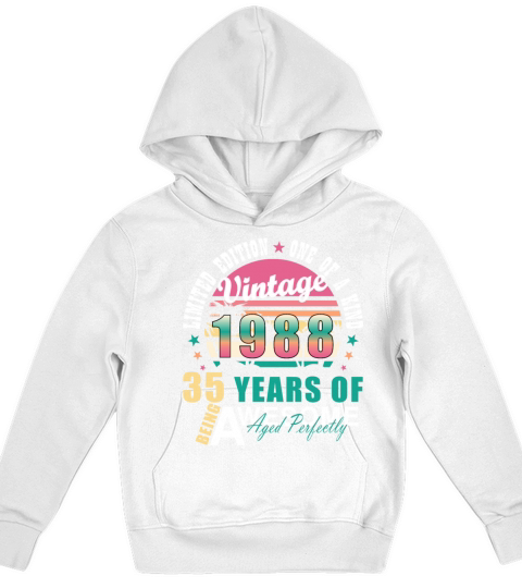 35th birthday April vintage 1988 gift idea Kids Hoodie