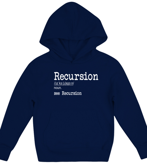Recursion Definition Coder Engineer Software Kids Hoodie