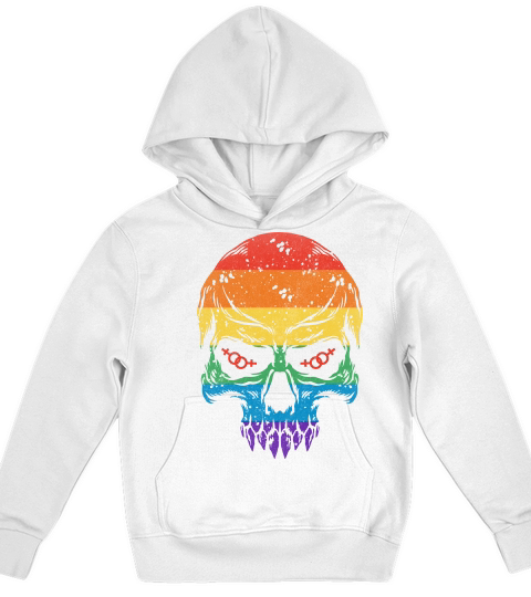 Skull Pride Rainbow Vintage Kids Hoodie