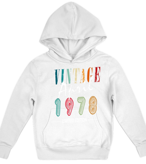 Vintage April 1978 45th birthday men 45 years Kids Hoodie