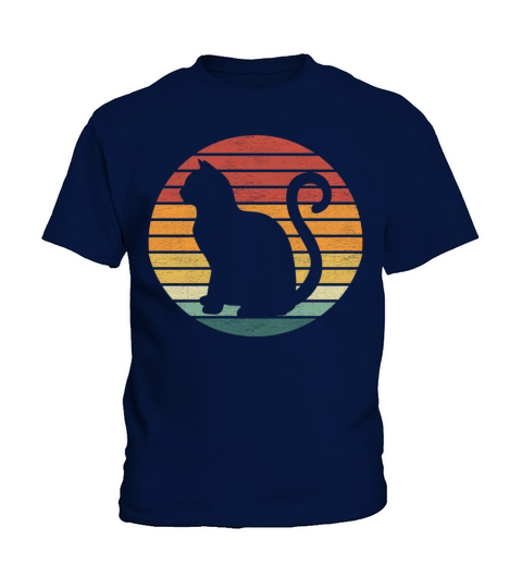 Cat Lover - Vintage Retro Sunset Cat Kids T-Shirt