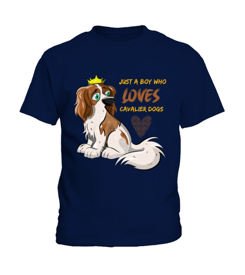 Just A Boy Who Loves Cavalier Dogs Kids T-Shirt