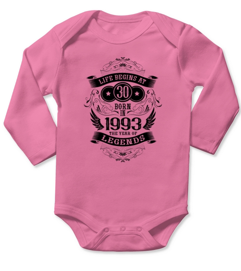 30th Birthday Gifts Vintage 1993 Birthday Sayings Long Sleeve Baby One-Piece