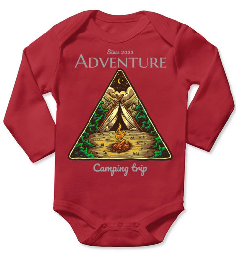 Adventure camping trip travel nature mountains Long Sleeve Baby One-Piece