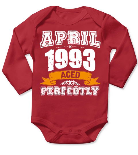 April 1993 Vintage Birthday Present Long Sleeve Baby One-Piece