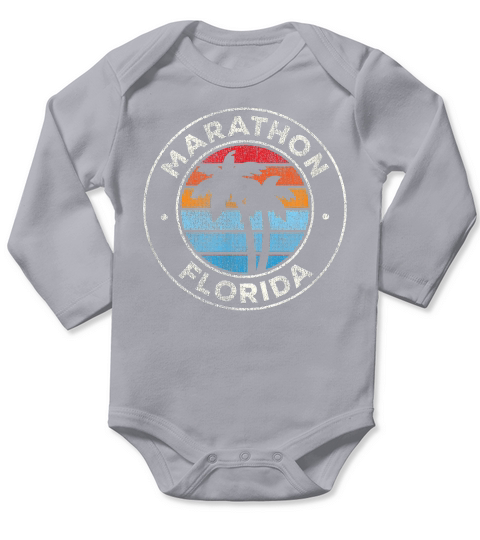 Marathon Florida FL Vintage Graphic Retro 70s Long Sleeve Baby One-Piece