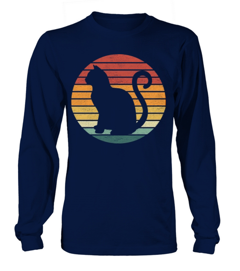 Cat Lover - Vintage Retro Sunset Cat Long sleeved Unisex