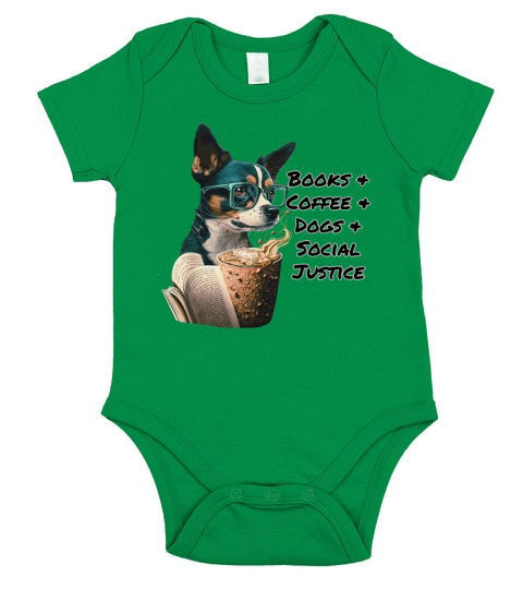 Books And Coffee And Dogs And Social Justice Short Sleeve Baby One-Piece