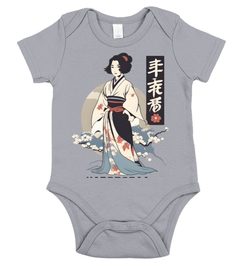 Geisha Japan Traditional Women Short Sleeve Baby One-Piece