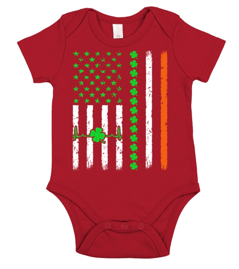 Irish American Flag Ireland St Patrick s Day Lucky Short Sleeve Baby One-Piece