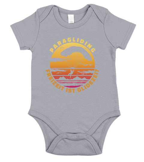 paragliding silhouette retro sunset Short Sleeve Baby One-Piece
