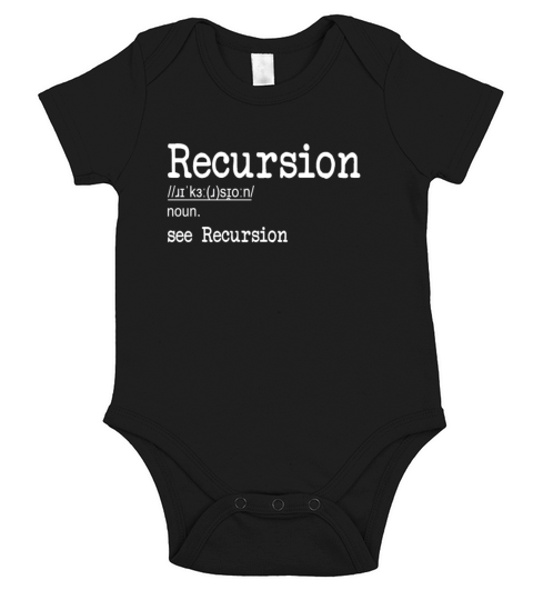 Recursion Definition Coder Engineer Software Short Sleeve Baby One-Piece