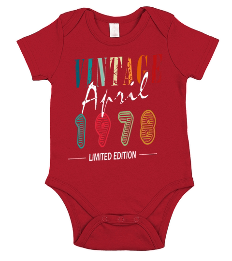 Vintage April 1978 45th birthday men 45 years Short Sleeve Baby One-Piece