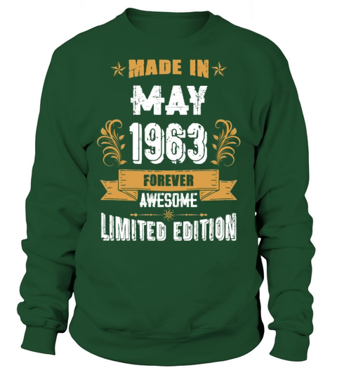 May 1963 Vintage Birthday Present Sweatshirt Unisex