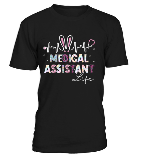 Medical Assistant Life Stethoscope Leopard Cute Easter Bunny T-Shirt Unisex