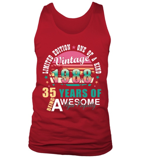 35th birthday April vintage 1988 gift idea Tank Top Unisex