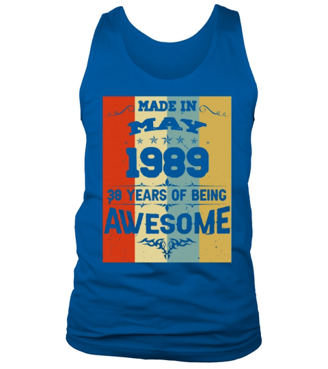 May 1989 Vintage Birthday Present Tank Top Unisex