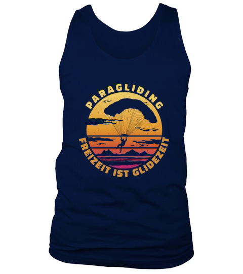 paragliding silhouette retro sunset Tank Top Unisex