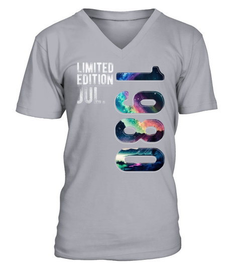 Limited Edition 1980 July Birthday Polar Lights V-Neck T-shirt