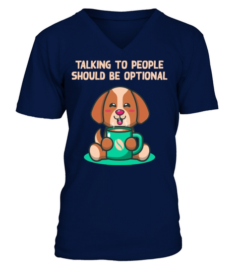 Talking To People Optional Introvert Nerd Antisoci V-Neck T-shirt