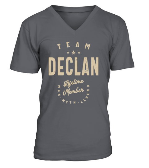 Team Declan Lifetime Member - Name Declan V-Neck T-shirt