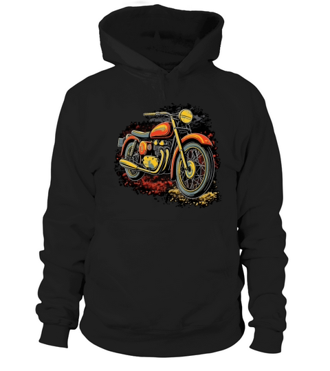 Retro Motorcycle Bold and Colorful Vintage Hoodie Unisex