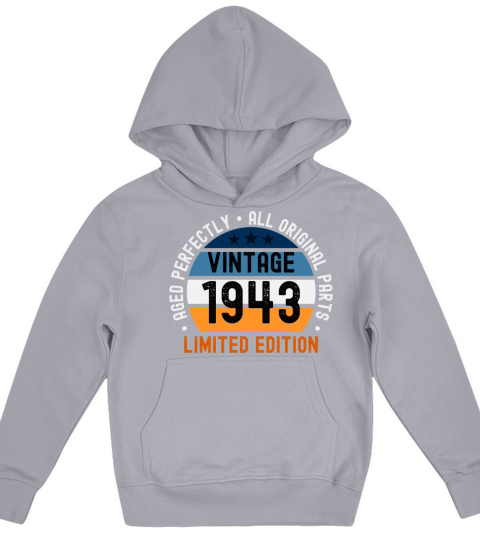 80th Birthday Vintage 1943 Kids Hoodie