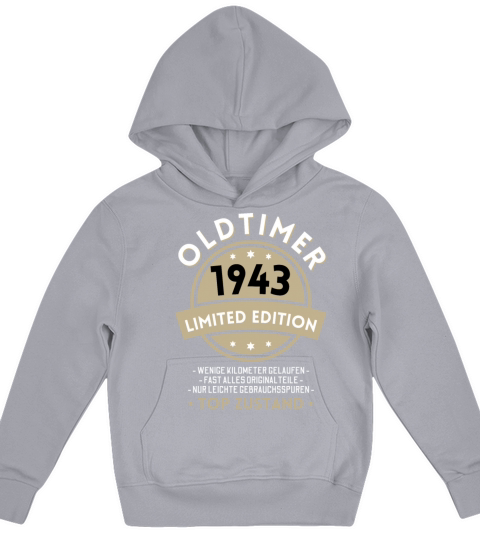80th Birthday Vintage 1943 Kids Hoodie