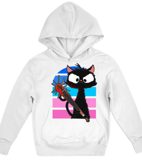 Halloween Retro Cat Vintage Cat Kids Hoodie