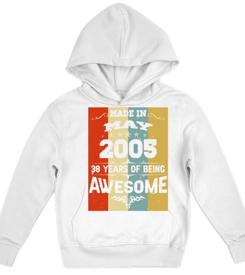 May 2005 Vintage Birthday Present Kids Hoodie