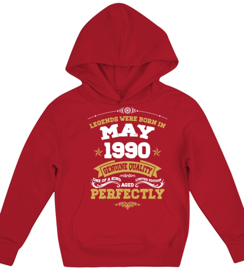 Vintage Aged To Perfection May 1990 Kids Hoodie