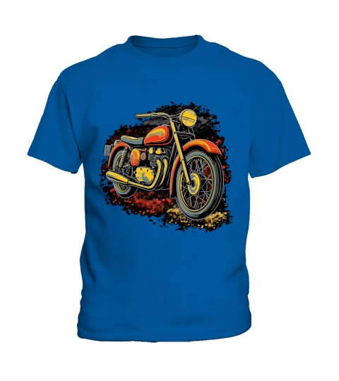 Retro Motorcycle Bold and Colorful Vintage Kids T-Shirt