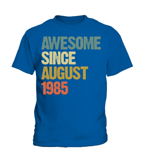 Retro Vintage Awesome Since August 1985 Gift Kids T-Shirt