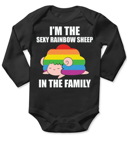 I Am The Sexy Rainbow Sheep In The Family Long Sleeve Baby One-Piece
