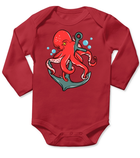 Octopus Anchor for Octopus Lover Long Sleeve Baby One-Piece