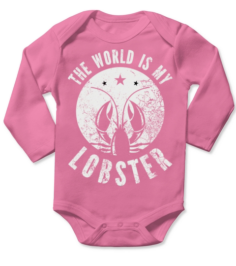The World Is My Lobster Funny Vintage Graphic Long Sleeve Baby One-Piece